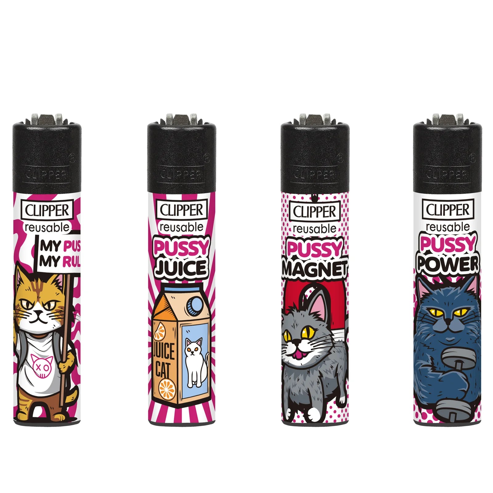 Clipper Micro Mini Printed Lighter Pussycat set