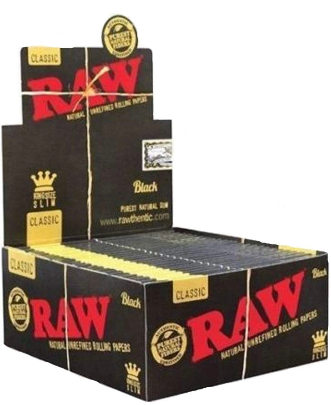 RAW Black Classic Booklet – King Size Slim Double-Pressed Ultra-Thin box
