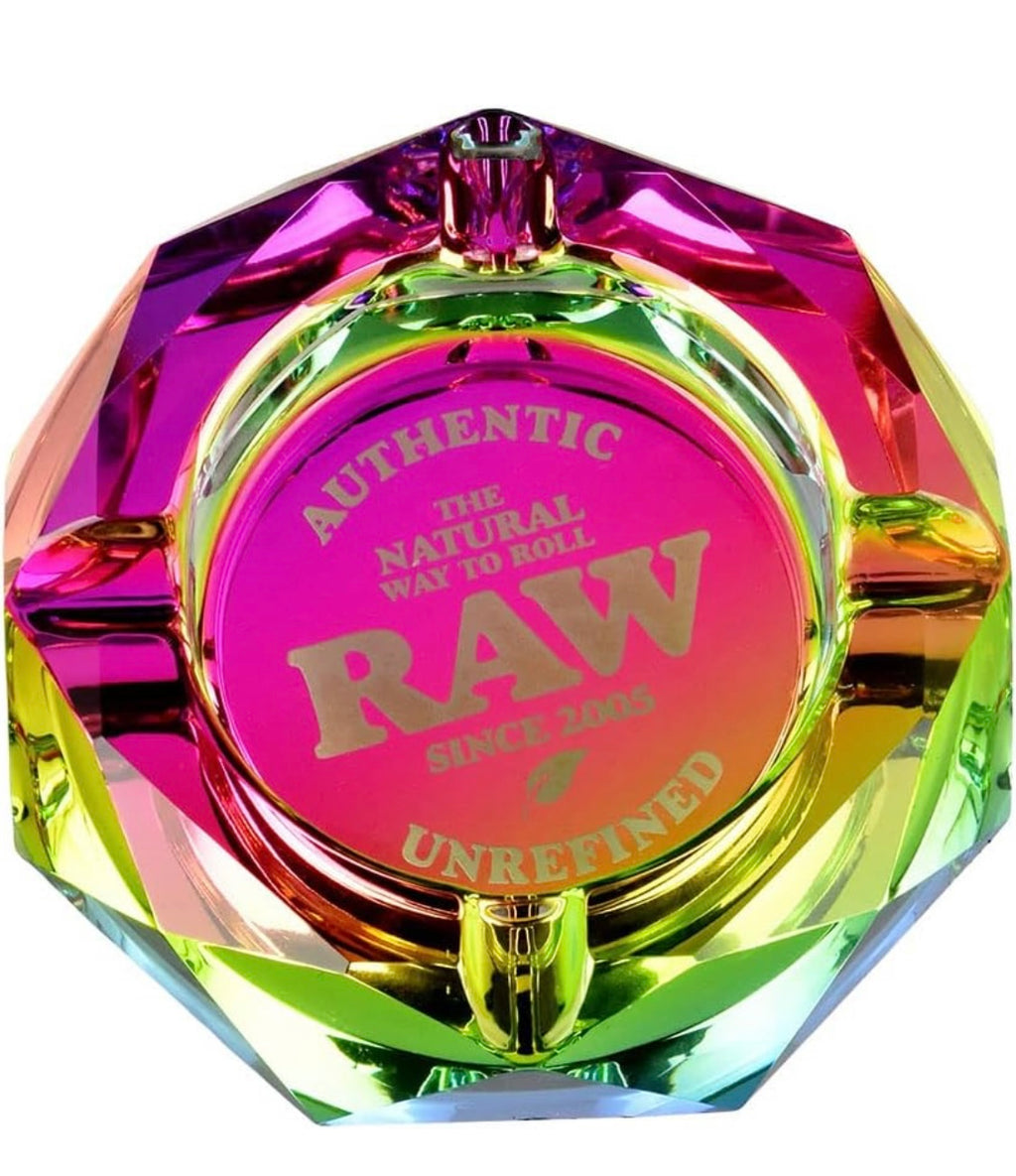 RAW Premium Rainbow Crystal Glass Vessel – 1.9kg Heavyweight Tabletop Dish