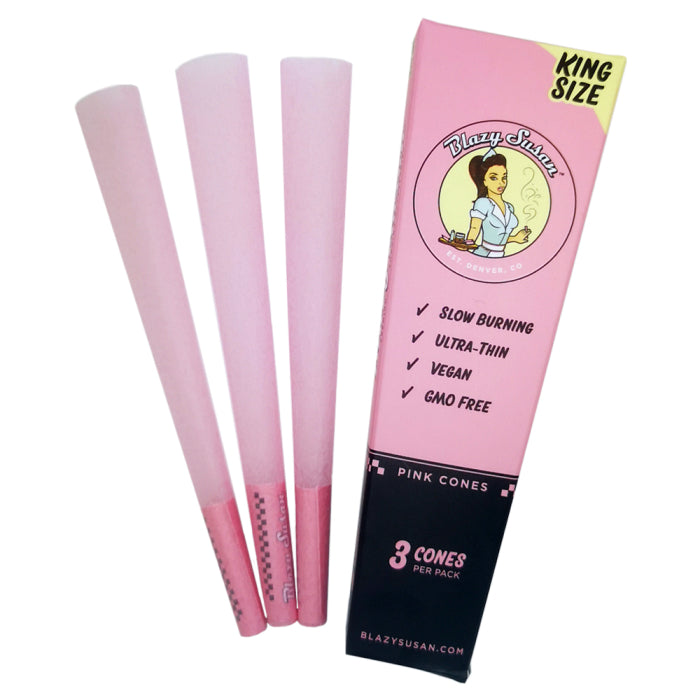 Blazy Susan - Pink King Size Pre Rolled Cones - 3 Pack