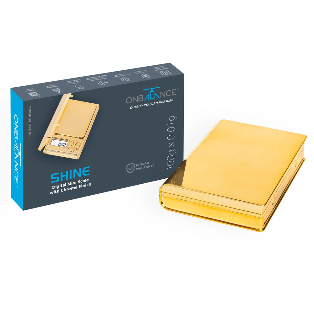 On Balance - SH-100-GO - Shine 100 - Gold Chrome Digital Scales - 100g X 0.01g