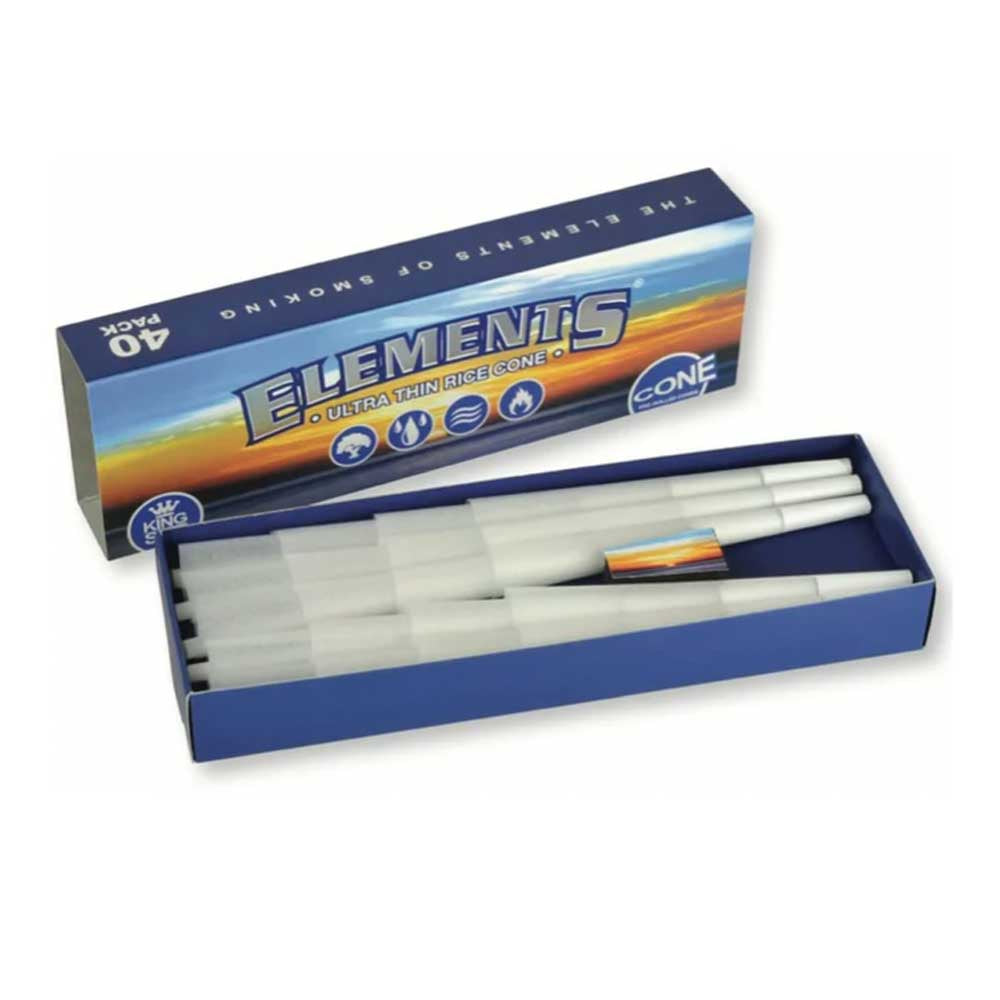 Elements Ultra Thin Rice Cones - King Size - Pack of 40